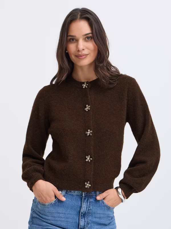 BYOMEA Cardigan con bottoni gioiello