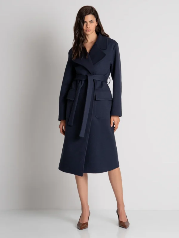 Cappotto regular lungo in panno