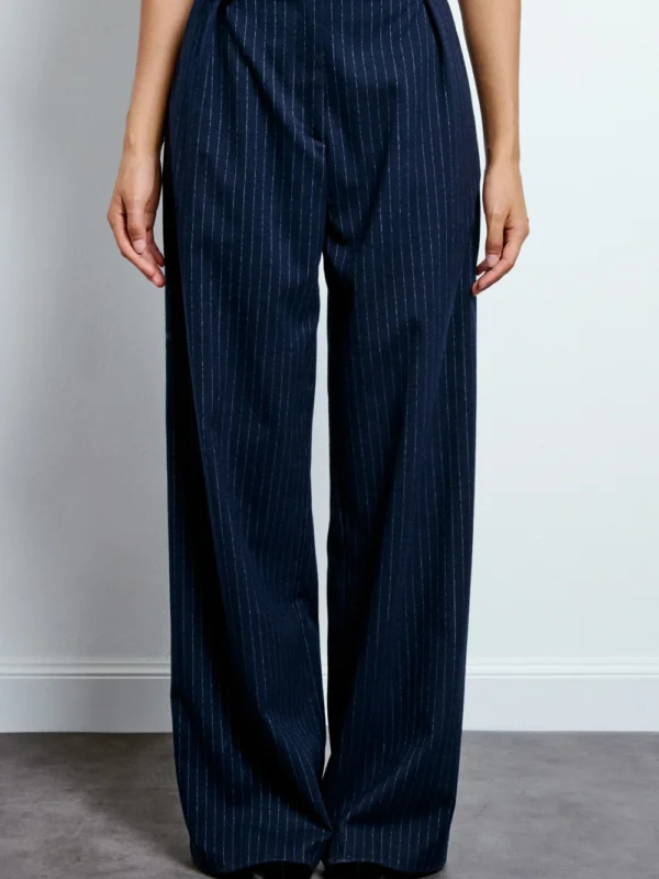 Pantalone palazzo in fantasia gessata